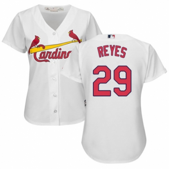 Women's Majestic St. Louis Cardinals 29 lex Reyes Authentic White Home Cool Base MLB Jersey