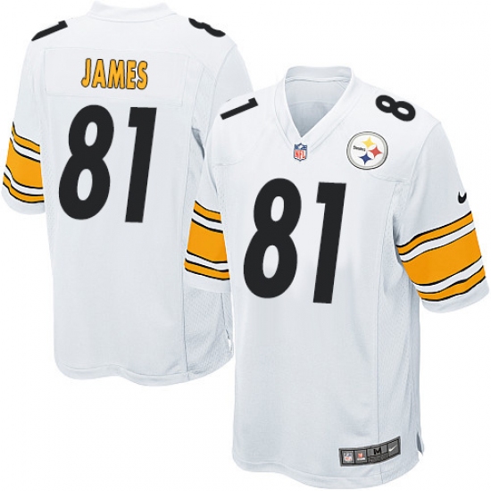 Men's Nike Pittsburgh Steelers 81 Jesse James Game White NFL Jersey