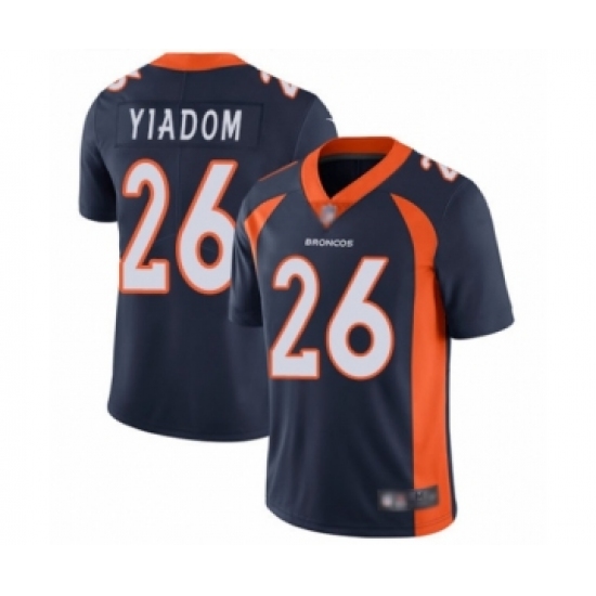 Youth Denver Broncos 26 Isaac Yiadom Navy Blue Alternate Vapor Untouchable Limited Player Football Jersey