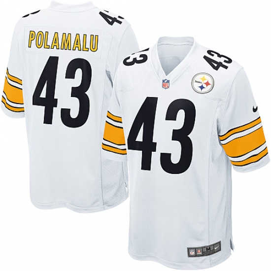 Men's Nike Pittsburgh Steelers 43 Troy Polamalu Game White NFL Jersey