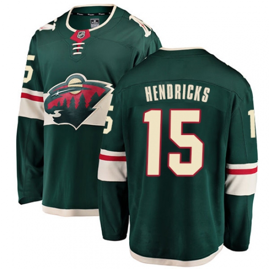 Youth Minnesota Wild 15 Matt Hendricks Authentic Green Home Fanatics Branded Breakaway NHL Jersey