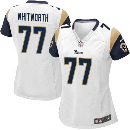 Women's Nike Los Angeles Rams 77 Andrew Whitworth Game White NFL Jersey