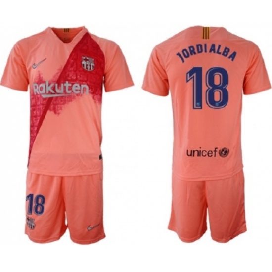 Barcelona 18 Jordi Alba Third Soccer Club Jersey