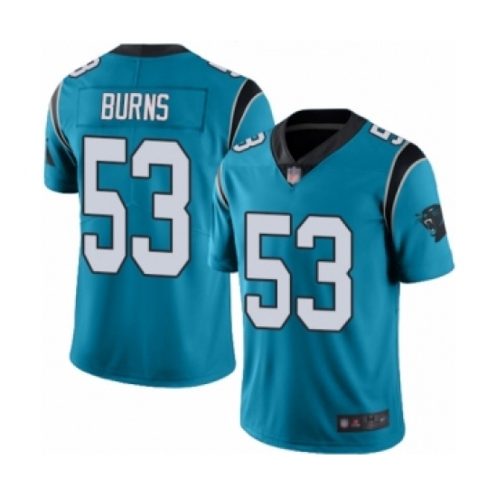 Youth Carolina Panthers 53 Brian Burns Limited Blue Rush Vapor Untouchable Football Jersey