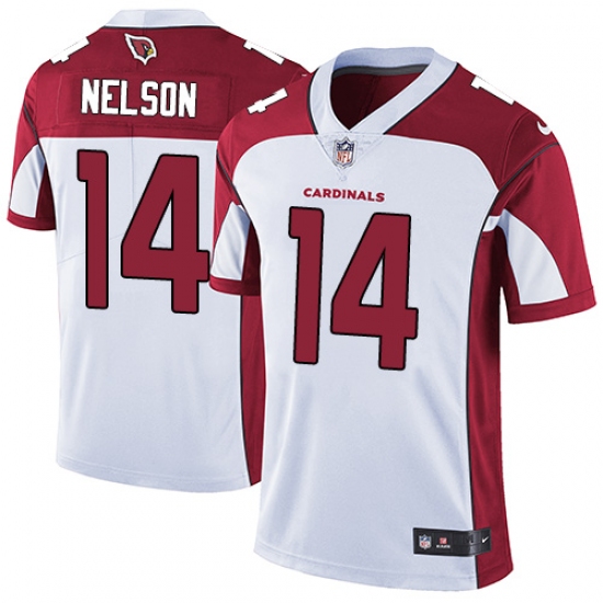 Men's Nike Arizona Cardinals 14 J.J. Nelson White Vapor Untouchable Limited Player NFL Jersey