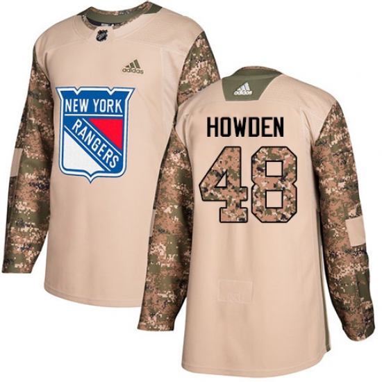 Youth Adidas New York Rangers 48 Brett Howden Authentic Camo Veterans Day Practice NHL Jersey