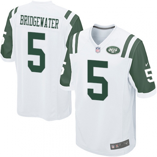 Men's Nike New York Jets 5 Teddy Bridgewater Game White NFL Jersey