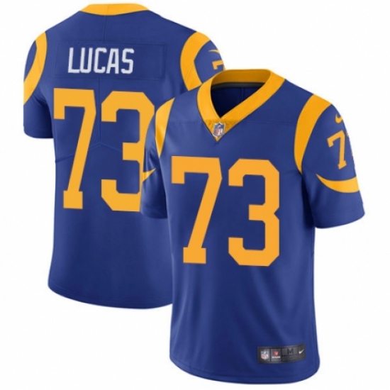Men's Nike Los Angeles Rams 73 Cornelius Lucas Royal Blue Alternate Vapor Untouchable Limited Player NFL Jersey