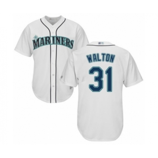 Youth Seattle Mariners 31 Donnie Walton Authentic White Home Cool Base Baseball Player Jersey