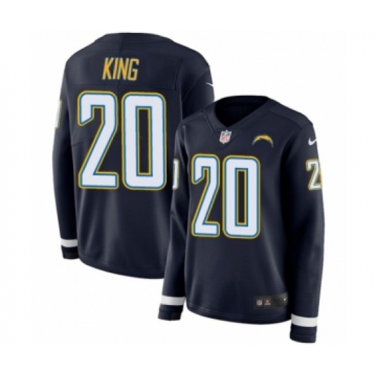 Women's Nike Los Angeles Chargers 20 Desmond King Limited Navy Blue Therma Long Sleeve NFL Jersey
