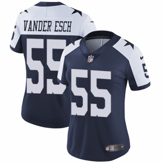 Women's Nike Dallas Cowboys 55 Leighton Vander Esch Navy Blue Throwback Alternate Vapor Untouchable Limited Player NFL Jersey