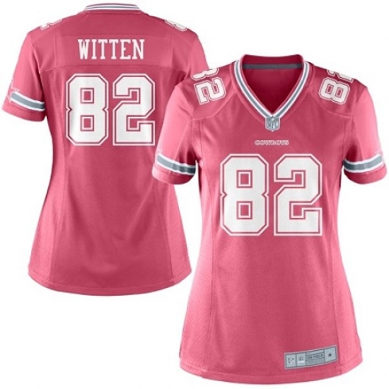 Women's Nike Dallas Cowboys 82 Jason Witten Limited Pink NFL Jersey