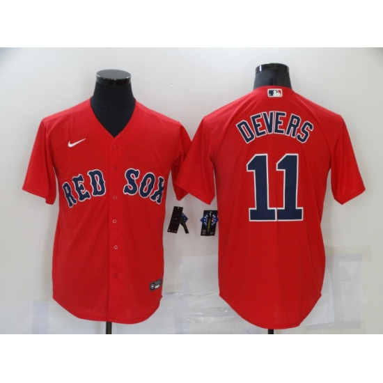Men's Boston Red Sox 11 Rafael Devers Red Game Baseball Jersey