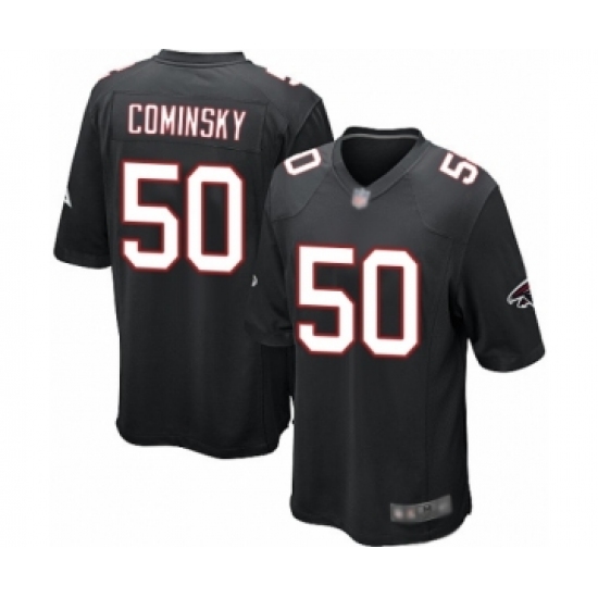 Men's Atlanta Falcons 50 John Cominsky Game Black Alternate Football Jersey