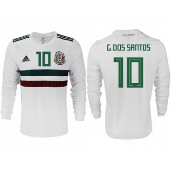 Mexico 10 G.Dos Santos Away Long Sleeves Soccer Country Jersey
