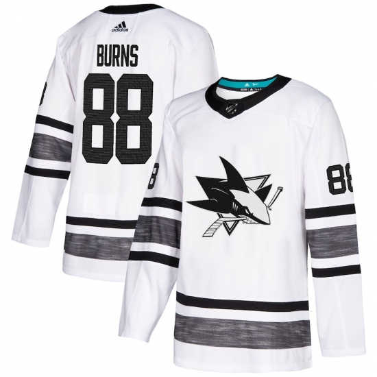 Men's Adidas San Jose Sharks 88 Brent Burns White 2019 All-Star Game Parley Authentic Stitched NHL Jersey