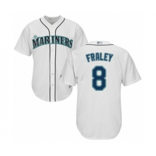 Youth Seattle Mariners 8 Jake Fraley Authentic White Home Cool Base Baseball Player Jersey
