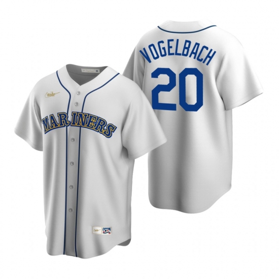 Men's Nike Seattle Mariners 20 Daniel Vogelbach White Cooperstown Collection Home Stitched Baseball JerseyMen's Nike Seattle Mariners 20 Daniel Vogelbach
