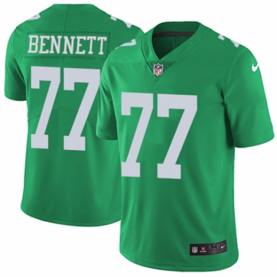 Men's Nike Philadelphia Eagles 77 Michael Bennett Limited Green Rush Vapor Untouchable NFL Jersey