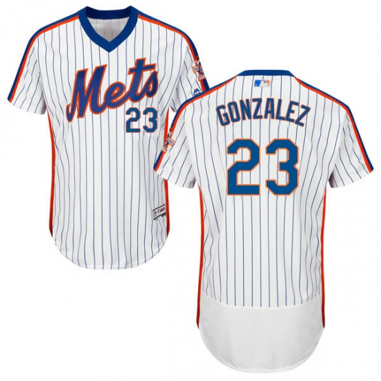Men's Majestic New York Mets 23 Adrian Gonzalez White Alternate Flex Base Authentic Collection MLB Jersey