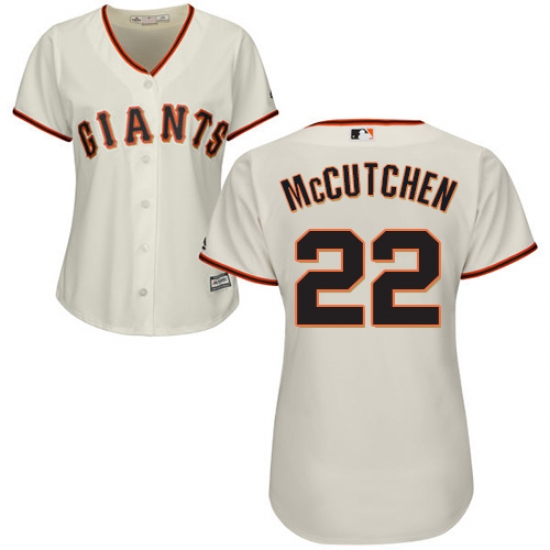 Women's Majestic San Francisco Giants 22 Andrew McCutchen Replica Cream Home Cool Base MLB Jersey