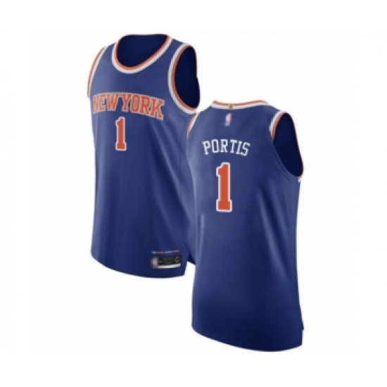 Men's New York Knicks 1 Bobby Portis Authentic Royal Blue Basketball Jersey - Icon Edition