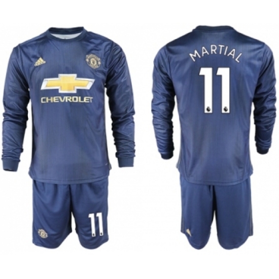 Manchester United 11 Martial Third Long Sleeves Soccer Club Jersey