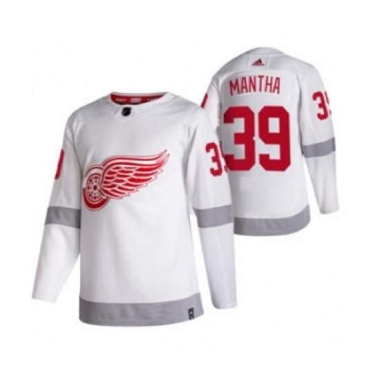 Men's Detroit Red Wings 39 Anthony Mantha White 2020-21 Reverse Retro Alternate Hockey Jersey