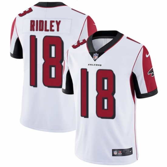 Men's Nike Atlanta Falcons 18 Calvin Ridley White Vapor Untouchable Limited Player NFL Jersey