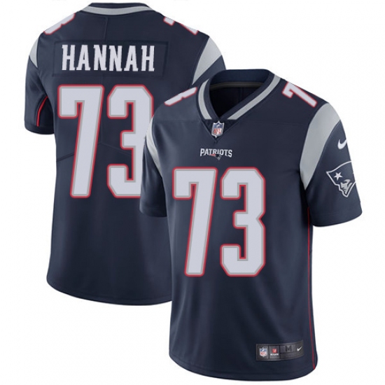 Youth Nike New England Patriots 73 John Hannah Navy Blue Team Color Vapor Untouchable Limited Player NFL Jersey
