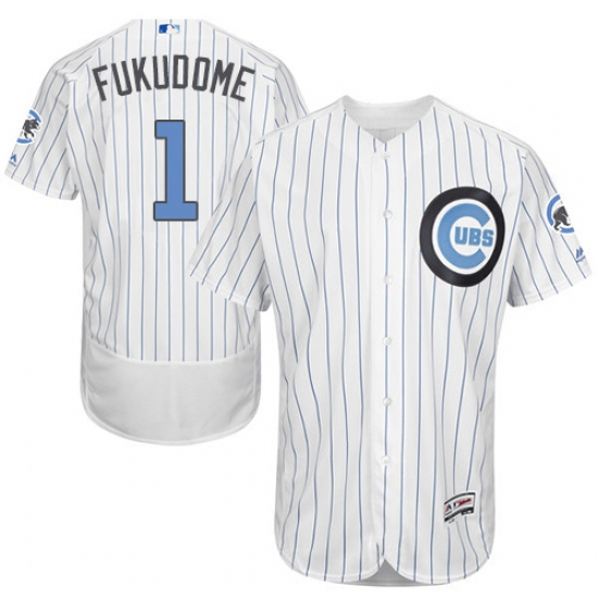 Men's Majestic Chicago Cubs 1 Kosuke Fukudome Authentic White 2016 Father's Day Fashion Flex Base MLB Jersey