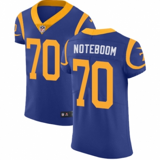 Men's Nike Los Angeles Rams 70 Joseph Noteboom Royal Blue Alternate Vapor Untouchable Elite Player NFL Jersey