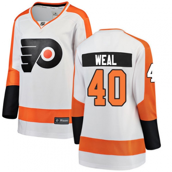 Women's Philadelphia Flyers 40 Jordan Weal Fanatics Branded White Away Breakaway NHL Jersey
