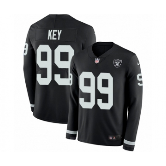Men's Nike Oakland Raiders 99 Arden Key Limited Black Therma Long Sleeve NFL Jersey