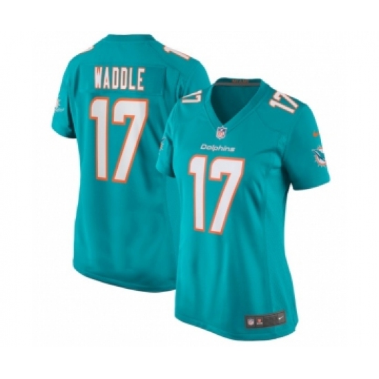 Women's Nike Miami Dolphins 17 Jaylen Waddle Green Aqua Stitched Jersey