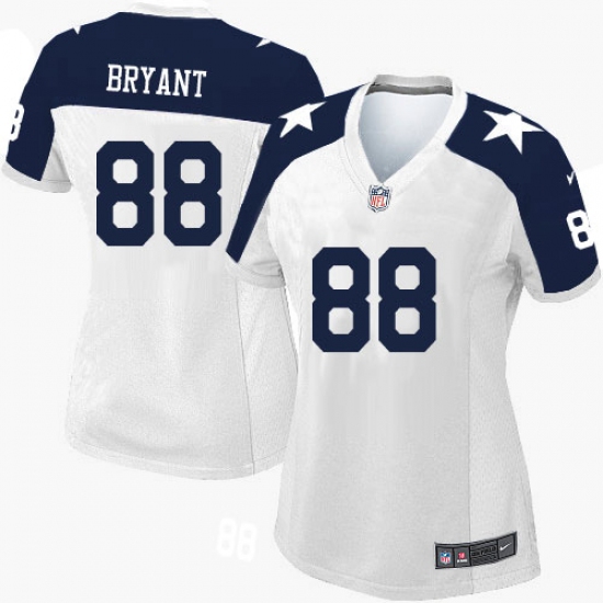 Women's Nike Dallas Cowboys 88 Dez Bryant Limited White Throwback Alternate NFL Jersey