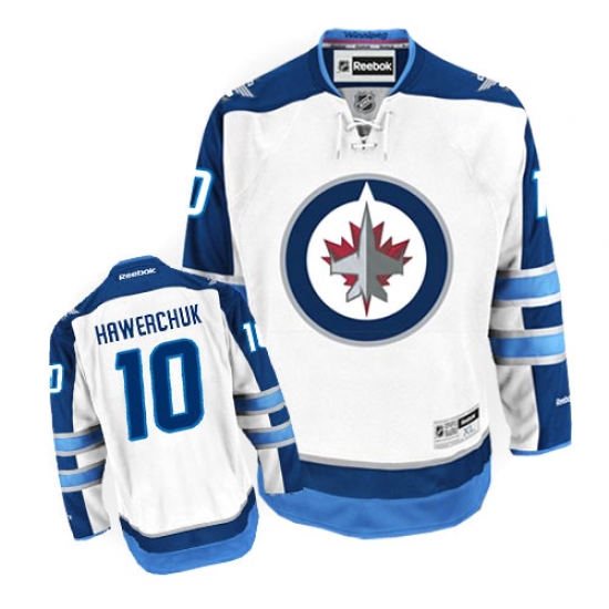 Men's Reebok Winnipeg Jets 10 Dale Hawerchuk Authentic White Away NHL Jersey
