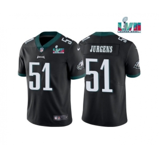 Men's Philadelphia Eagles 51 Cam Jurgens Black Super Bowl LVII Vapor Untouchable Limited Stitched Jersey