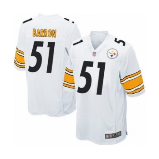 Men's Pittsburgh Steelers 51 Mark Barron Game White Football Jersey