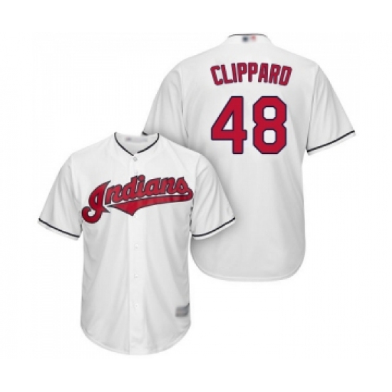 Men's Cleveland Indians 48 Tyler Clippard Replica White Home Cool Base Baseball Jersey
