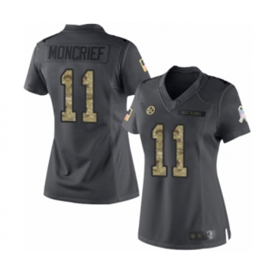 Women's Pittsburgh Steelers 11 Donte Moncrief Limited Black 2016 Salute to Service Football Jersey