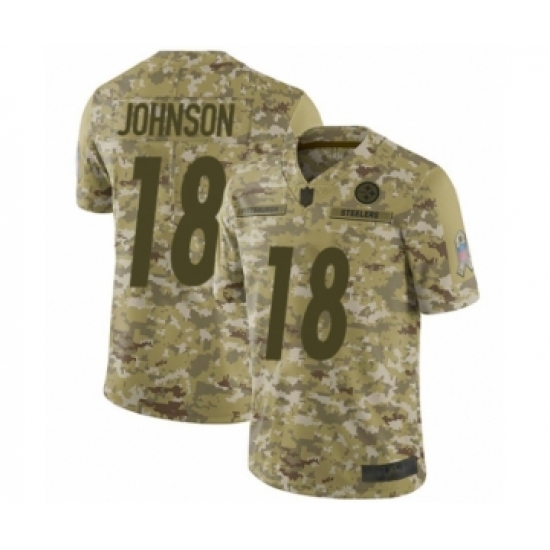 Men's Pittsburgh Steelers 18 Diontae Johnson Limited Camo 2018 Salute to Service Football Jersey