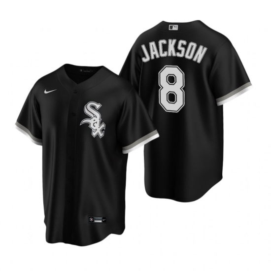 Men's Nike Chicago White Sox 8 Bo Jackson Black Alternate Stitched Baseball Jersey
