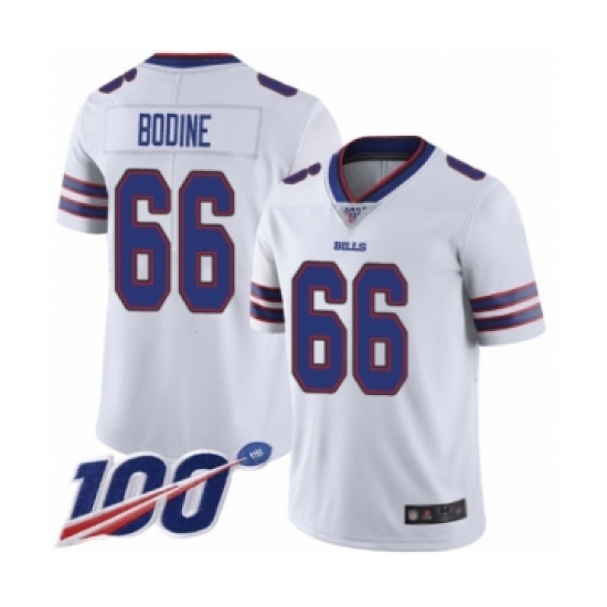 Men's Buffalo Bills 66 Russell Bodine White Vapor Untouchable Limited Player 100th Season Football Jersey
