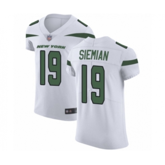 Men's New York Jets 19 Trevor Siemian White Vapor Untouchable Elite Player Football Jersey