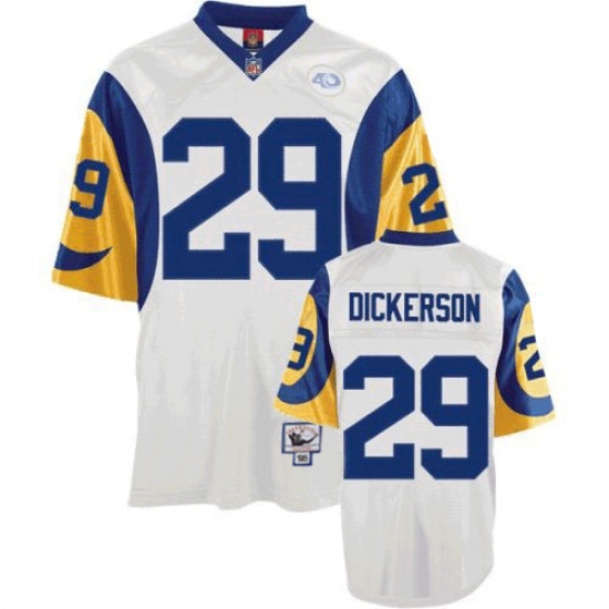 Mitchell and Ness Los Angeles Rams 29 Eric Dickerson Authentic White Throwback NFL Jersey