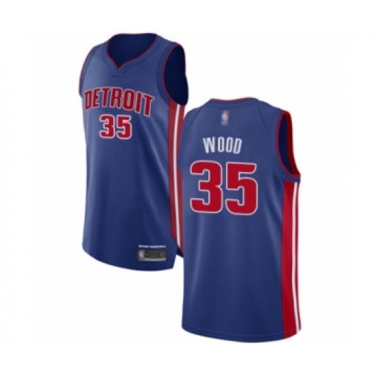 Men's Detroit Pistons 35 Christian Wood Authentic Royal Blue Basketball Jersey - Icon Edition