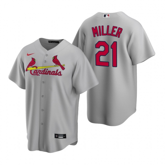 Men's Nike St. Louis Cardinals 21 Andrew Miller Gray Road Stitched Baseball Jersey