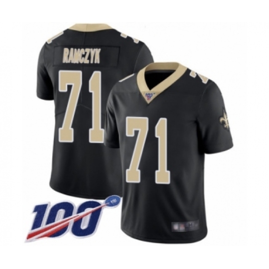 Men's New Orleans Saints 71 Ryan Ramczyk Black Team Color Vapor Untouchable Limited Player 100th Season Football Jersey