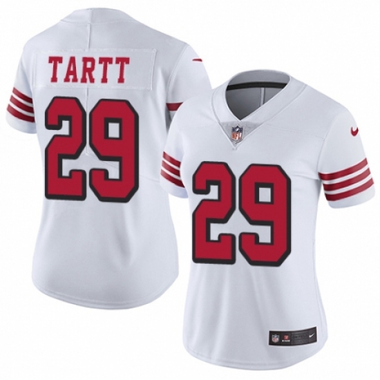 Women's Nike San Francisco 49ers 29 Jaquiski Tartt Limited White Rush Vapor Untouchable NFL Jersey